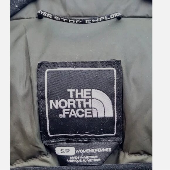 THE NORTH FACE Arctic Parka Goose Down Long Olive Green Puffer Coat Hood Women S - Picture 15 of 16